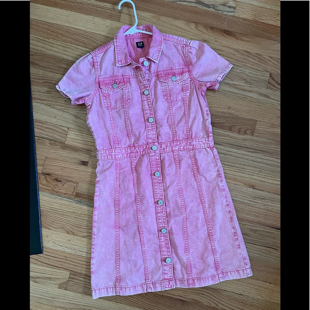 Pink denim dress